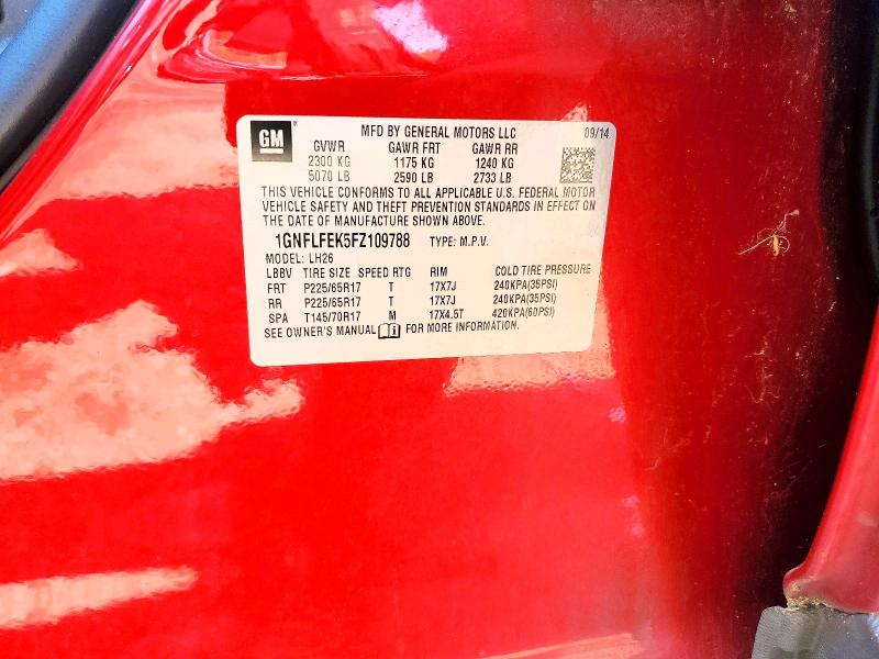 53880666 :رقم المزاد ، 1GNFLFEK5FZ109788 vin ، 2015 Chevrolet Equinox مزاد بيع