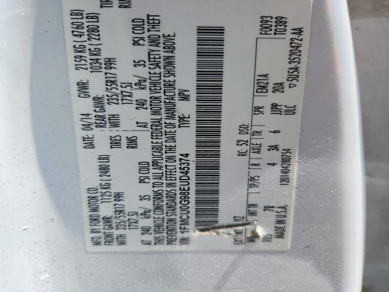 Aukcja sprzedaży 2014 Ford Escape, vin: 1FMCU0G98EUD45374, numer aukcji: 53375926