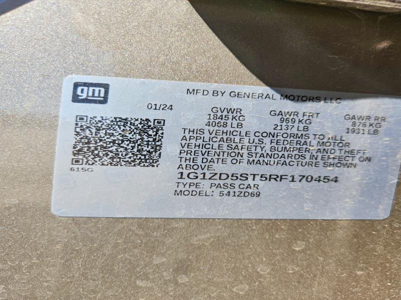 2024 Chevrolet Malibu მანქანა იყიდება აუქციონზე, vin: 1G1ZD5ST5RF170454, აუქციონის ნომერი: 53789646