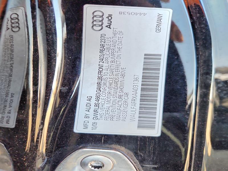 54856906 :رقم المزاد ، WAULFAFRXAA031367 vin ، 2010 Audi A5 مزاد بيع