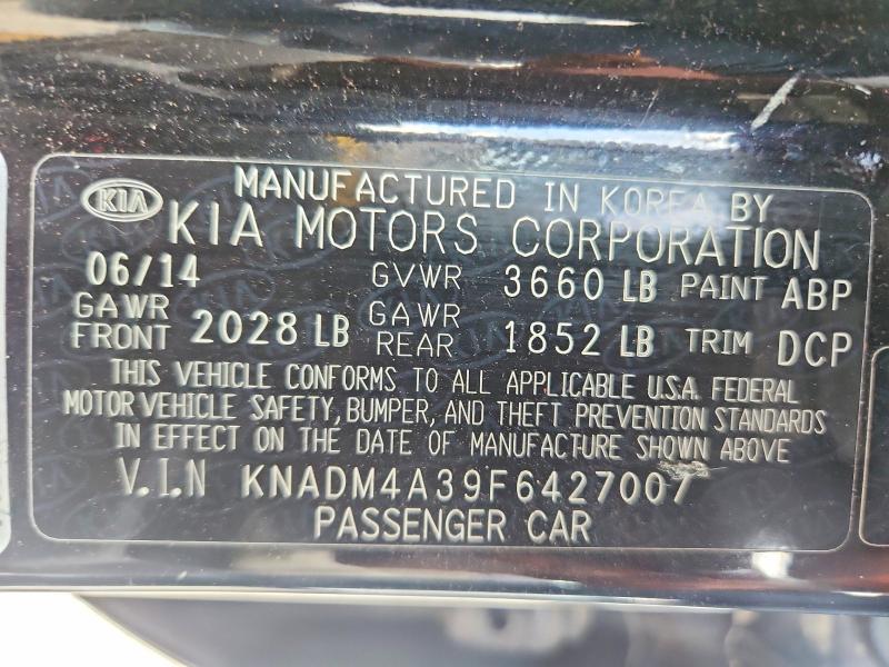 Aukcja sprzedaży 2015 Kia Rio, vin: KNADM4A39F6427007, numer aukcji: 54014846