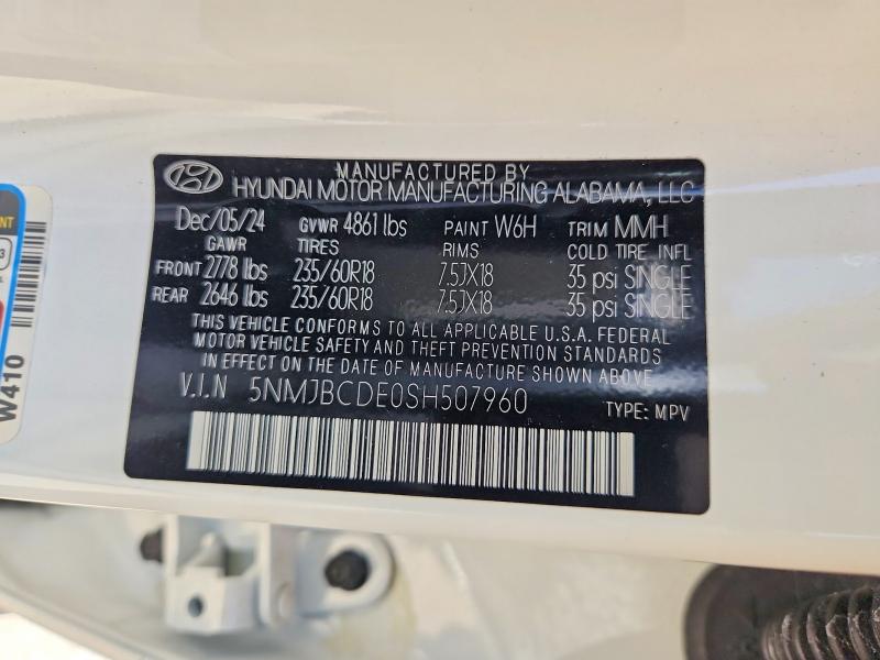 Продаж на аукціоні авто 2025 Hyundai Tucson, vin: 5NMJBCDE0SH507960, номер лоту: 51604756