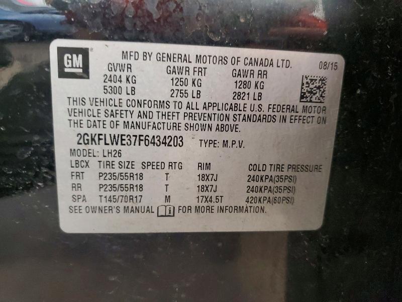 Aukcja sprzedaży 2015 Gmc Terrain, vin: 2GKFLWE37F6434203, numer aukcji: 53423556