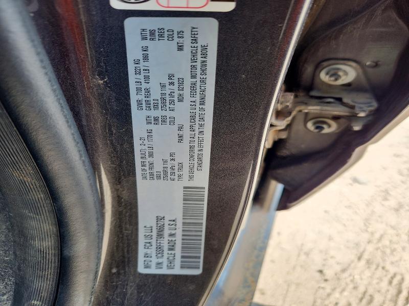 2021 Ram 1500 მანქანა იყიდება აუქციონზე, vin: 1C6SRFFT9MN662792, აუქციონის ნომერი: 54166706