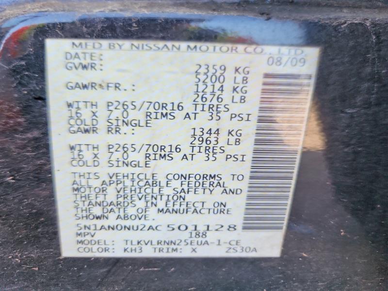 Aukcja sprzedaży 2010 Nissan Xterra, vin: 5N1AN0NU2AC501128, numer aukcji: 52843526