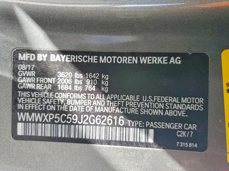 55185306 :رقم المزاد ، WMWXP5C59J2G62616 vin ، 2018 Mini Cooper مزاد بيع
