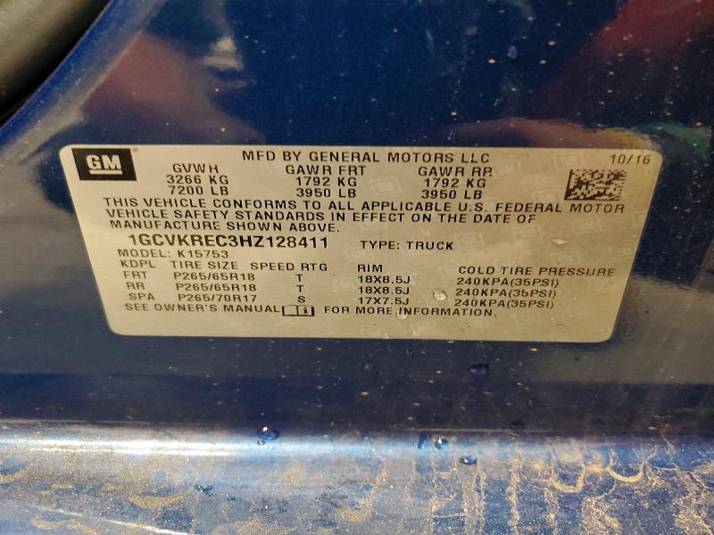 Продаж на аукціоні авто 2017 Chevrolet Silverado, vin: 1GCVKREC3HZ128411, номер лоту: 52958256