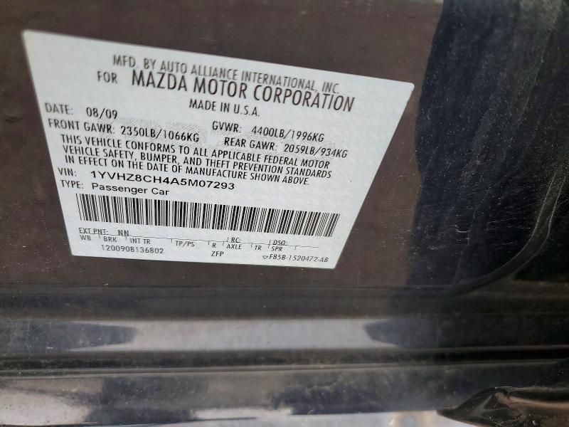 Продажа на аукционе авто 2010 Mazda 6, vin: 1YVHZ8CH4A5M07293, номер лота: 54551996