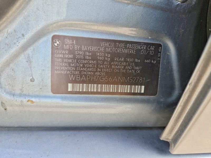 Продажа на аукционе авто 2010 Bmw 328, vin: WBAPH7G56ANM52781, номер лота: 53055916