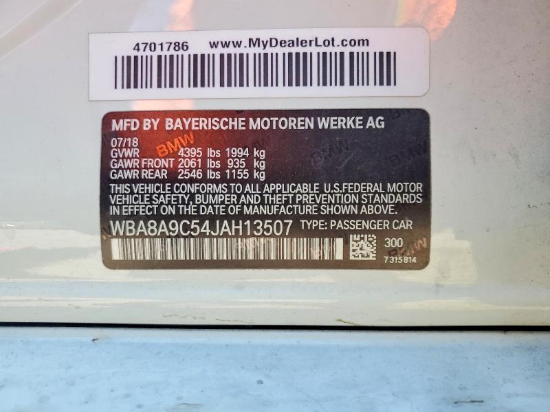 Aukcja sprzedaży 2018 Bmw 320, vin: WBA8A9C54JAH13507, numer aukcji: 52147016