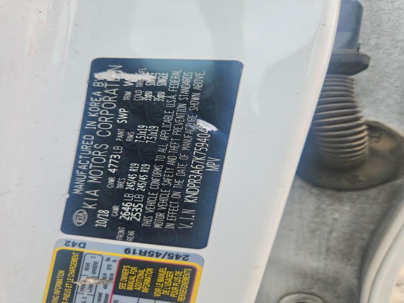 55008666 :رقم المزاد ، KNDPR3A67K7594041 vin ، 2019 Kia Sportage مزاد بيع