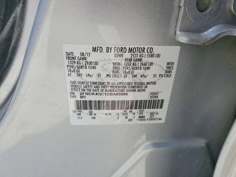 54260236 :رقم المزاد ، 2FMDK4GC1DBA85899 vin ، 2013 Ford Edge مزاد بيع