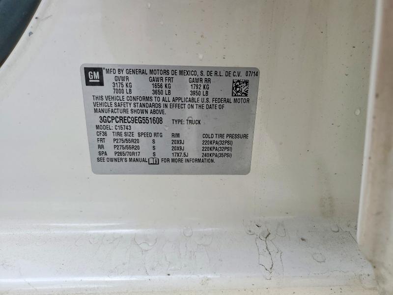 52463186 :رقم المزاد ، 3GCPCREC9EG551608 vin ، 2014 Chevrolet Silverado مزاد بيع