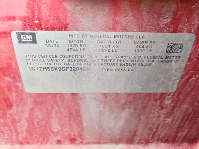 54851156 :رقم المزاد ، 1G1ZH5SX9GF328492 vin ، 2016 Chevrolet Malibu مزاد بيع