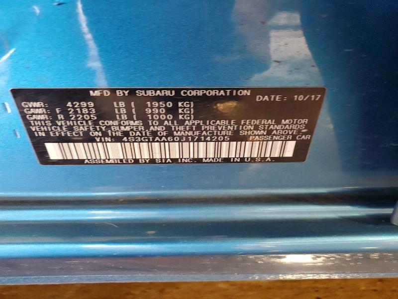 Aukcja sprzedaży 2018 Subaru Impreza, vin: 4S3GTAA60J1714205, numer aukcji: 54822636