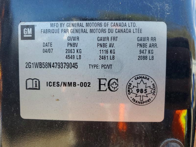 Aukcja sprzedaży 2007 Chevrolet Impala, vin: 2G1WB58N479379045, numer aukcji: 52151986