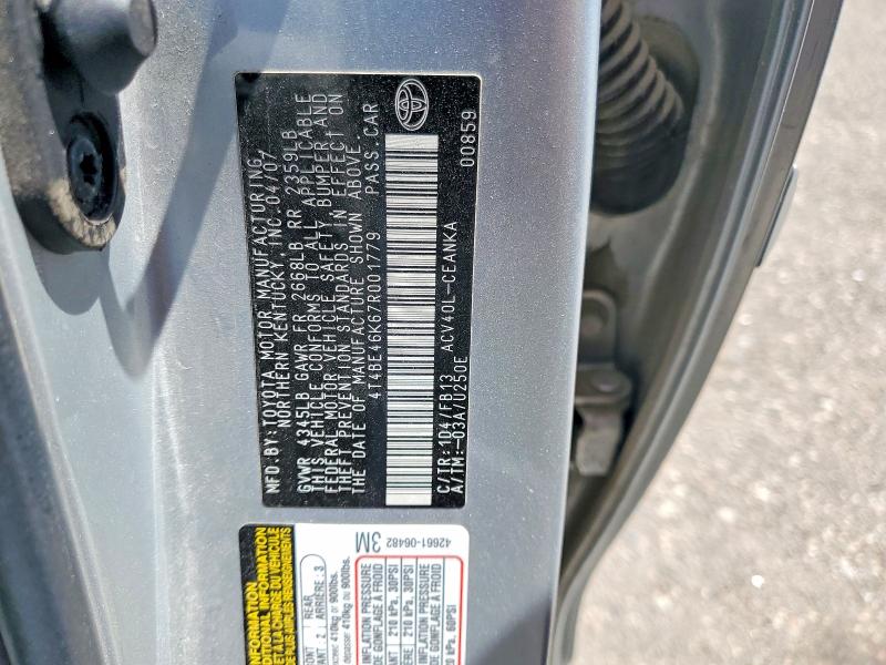 Продаж на аукціоні авто 2007 Toyota Camry, vin: 4T4BE46K67R001779, номер лоту: 53501966