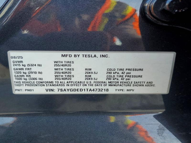 Продажа на аукционе авто 2026 Tesla Model Y, vin: 7SAYGDED1TA473218, номер лота: 55078546