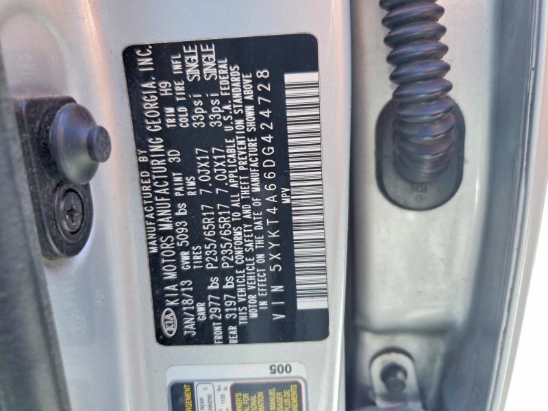 Aukcja sprzedaży 2013 Kia Sorento, vin: 5XYKT4A66DG424728, numer aukcji: 53661756