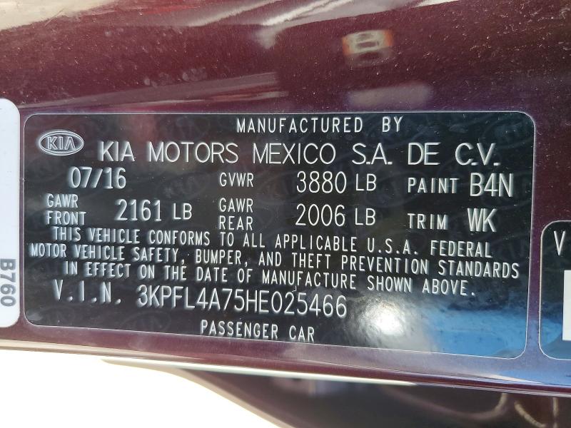 54493746 :رقم المزاد ، 3KPFL4A75HE025466 vin ، 2017 Kia Forte مزاد بيع