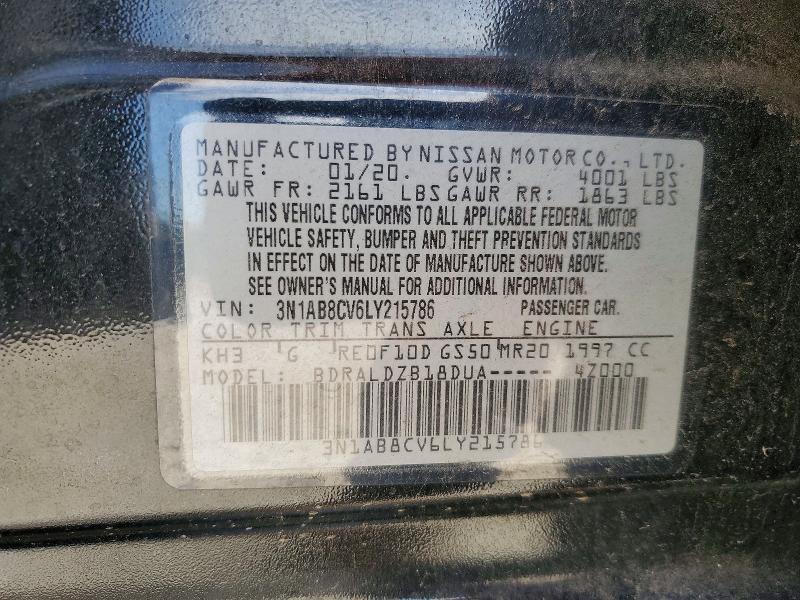 Продаж на аукціоні авто 2020 Nissan Sentra, vin: 3N1AB8CV6LY215786, номер лоту: 52342976