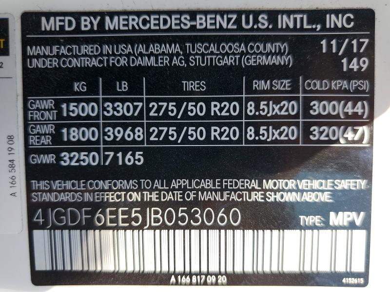 Продажа на аукционе авто 2018 Mercedes-benz Gls, vin: 4JGDF6EE5JB053060, номер лота: 53141466