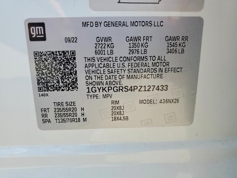 2023 Cadillac Xt6 მანქანა იყიდება აუქციონზე, vin: 1GYKPGRS4PZ127433, აუქციონის ნომერი: 54368386