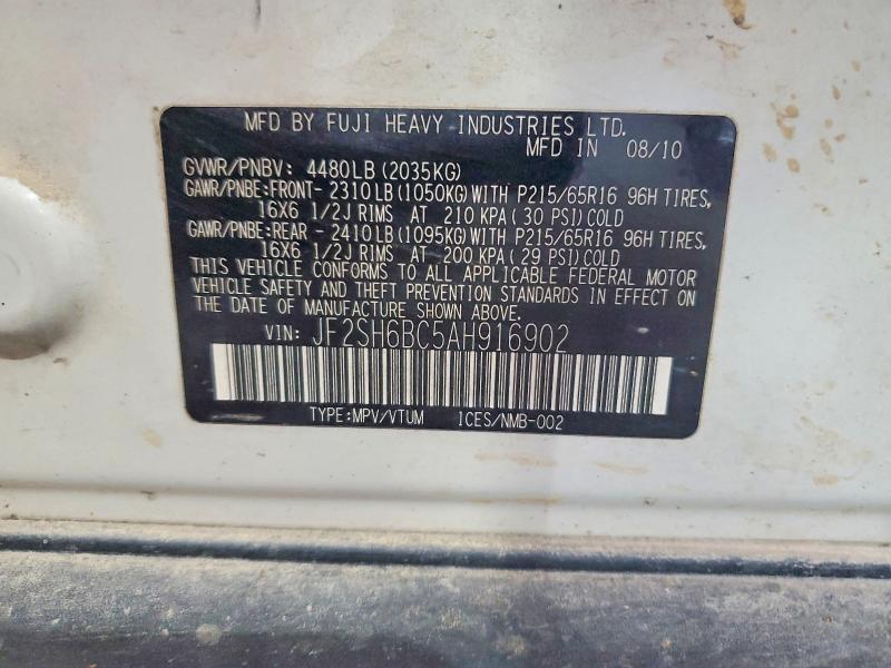 Продажа на аукционе авто 2010 Subaru Forester, vin: JF2SH6BC5AH916902, номер лота: 52518876