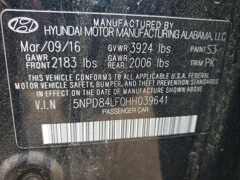 Продажа на аукционе авто 2017 Hyundai Elantra, vin: 5NPD84LF0HH039641, номер лота: 52537106