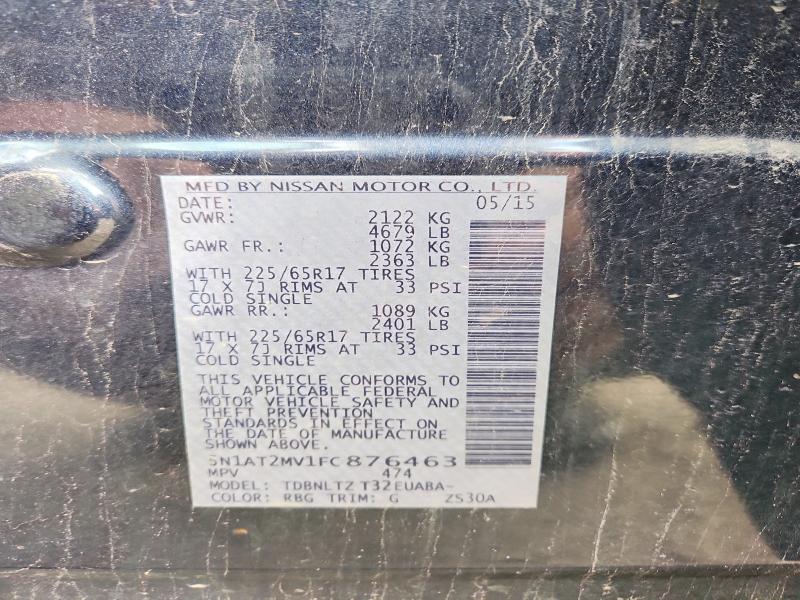 Aukcja sprzedaży 2015 Nissan Rogue, vin: 5N1AT2MV1FC876463, numer aukcji: 53113786