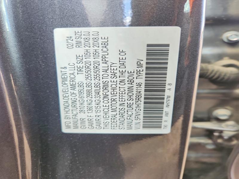 Aukcja sprzedaży 2024 Honda Pilot, vin: 5FNYG1H75RB041146, numer aukcji: 54689216
