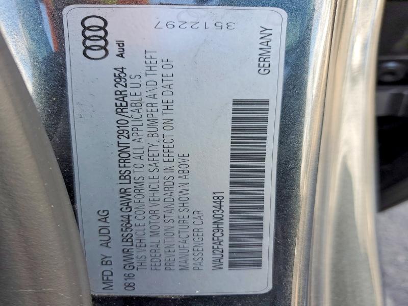 Продаж на аукціоні авто 2017 Audi S7 4.0t Pres, vin: WAU2FAFC9HN034481, номер лоту: 52817616