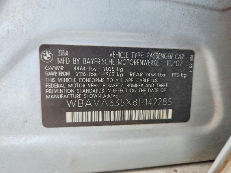 55035556 :رقم المزاد ، WBAVA335X8P142285 vin ، 2008 Bmw 328 مزاد بيع