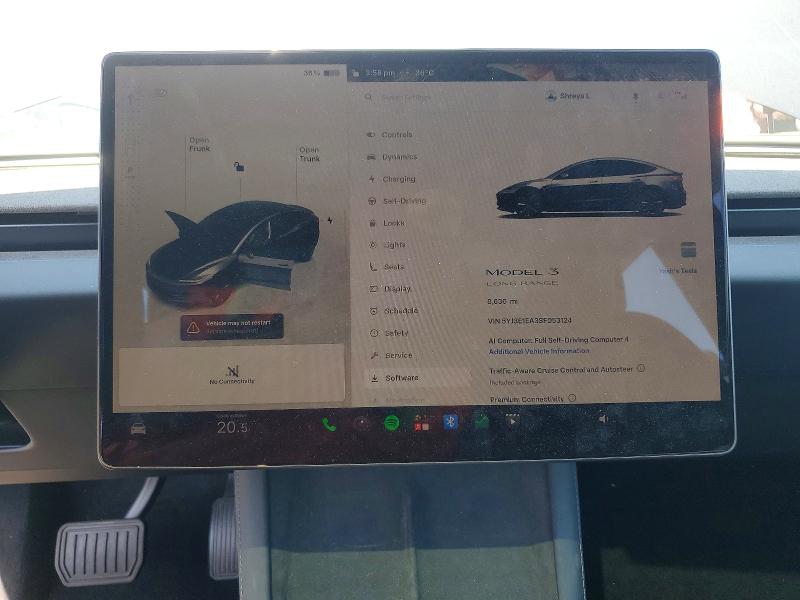 54803246 :رقم المزاد ، 5YJ3E1EA3SF053124 vin ، 2025 Tesla Model 3 مزاد بيع