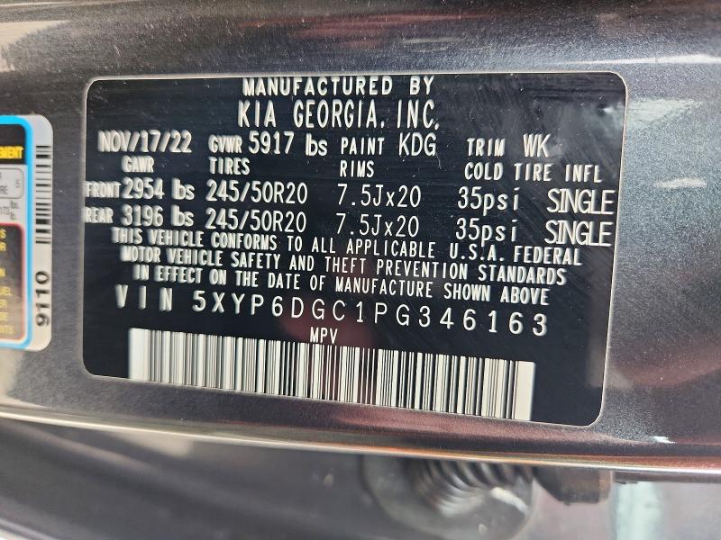 54818416 :رقم المزاد ، 5XYP6DGC1PG346163 vin ، 2023 Kia Telluride مزاد بيع