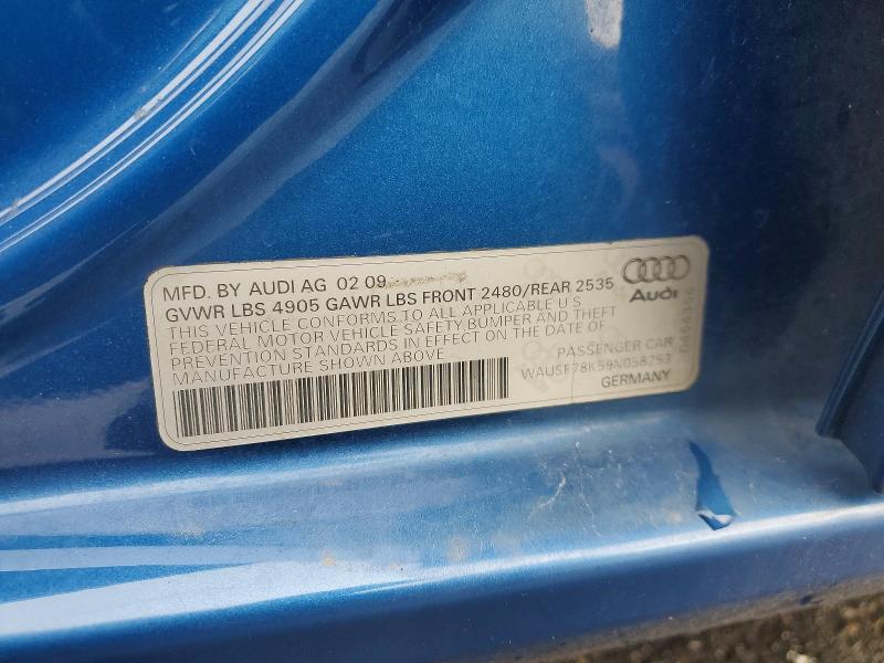 Продаж на аукціоні авто 2009 Audi A4, vin: WAUSF78K59N058253, номер лоту: 50794766