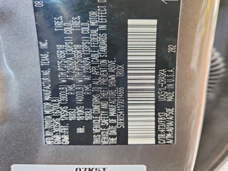 Aukcja sprzedaży 2007 Toyota Tundra, vin: 5TFRT54117X014666, numer aukcji: 53348956