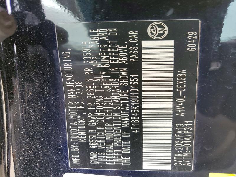 Aukcja sprzedaży 2009 Toyota Camry, vin: 4T1BB46K19U101651, numer aukcji: 51826956