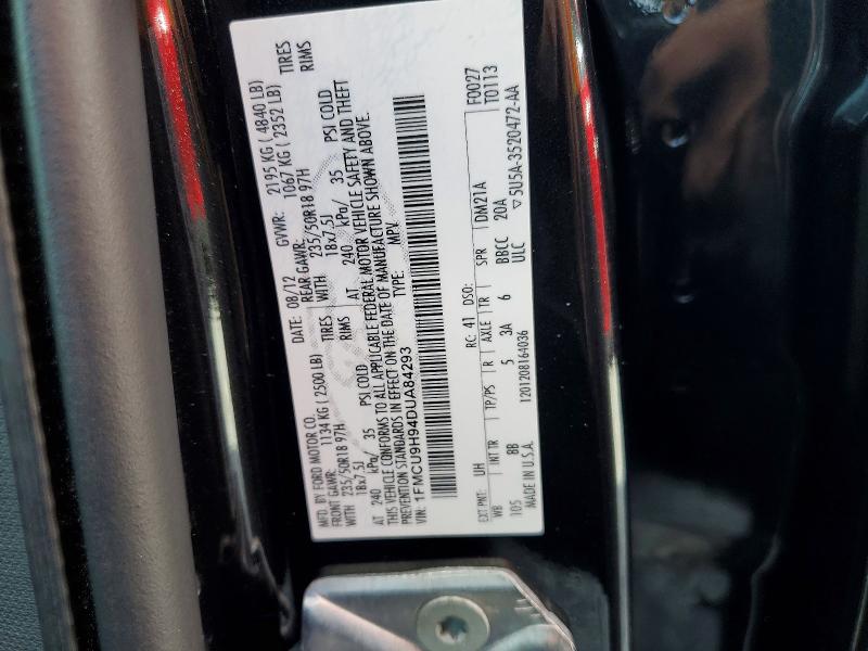 Продажа на аукционе авто 2013 Ford Escape, vin: 1FMCU9H94DUA84293, номер лота: 54993596