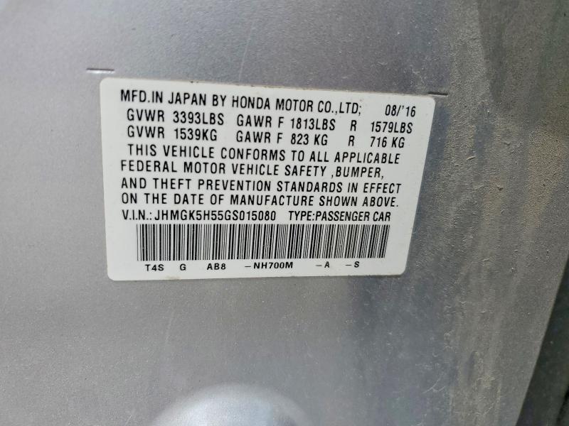Продажа на аукционе авто 2016 Honda Fit, vin: JHMGK5H55GS015080, номер лота: 54017556