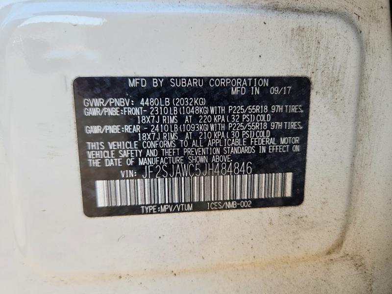 Продаж на аукціоні авто 2018 Subaru Forester, vin: JF2SJAWC5JH484846, номер лоту: 53653526