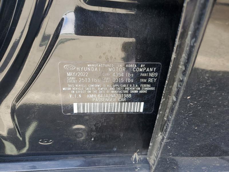 Продажа на аукционе авто 2022 Hyundai Sonata, vin: KMHL64JA2NA231988, номер лота: 54449106