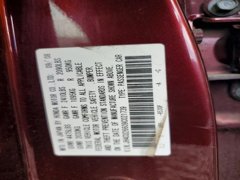 Aukcja sprzedaży 2009 Acura Tsx, vin: JH4CU26609C021739, numer aukcji: 54921506