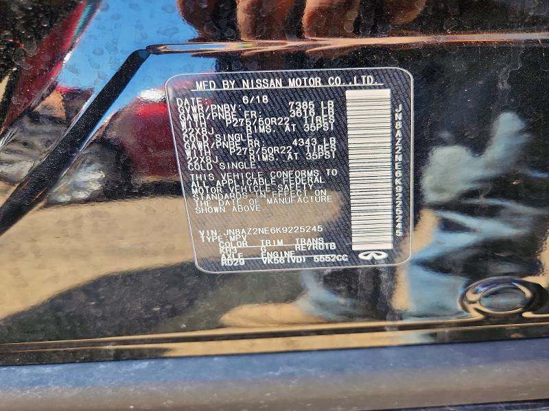 53939806 :رقم المزاد ، JN8AZ2NE6K9225245 vin ، 2019 Infiniti Qx80 مزاد بيع