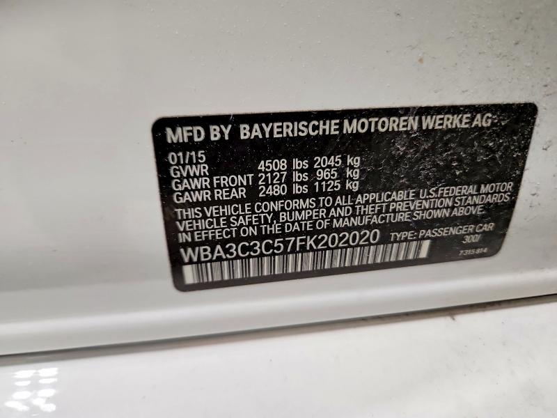 52206946 :رقم المزاد ، WBA3C3C57FK202020 vin ، 2015 Bmw 320 مزاد بيع