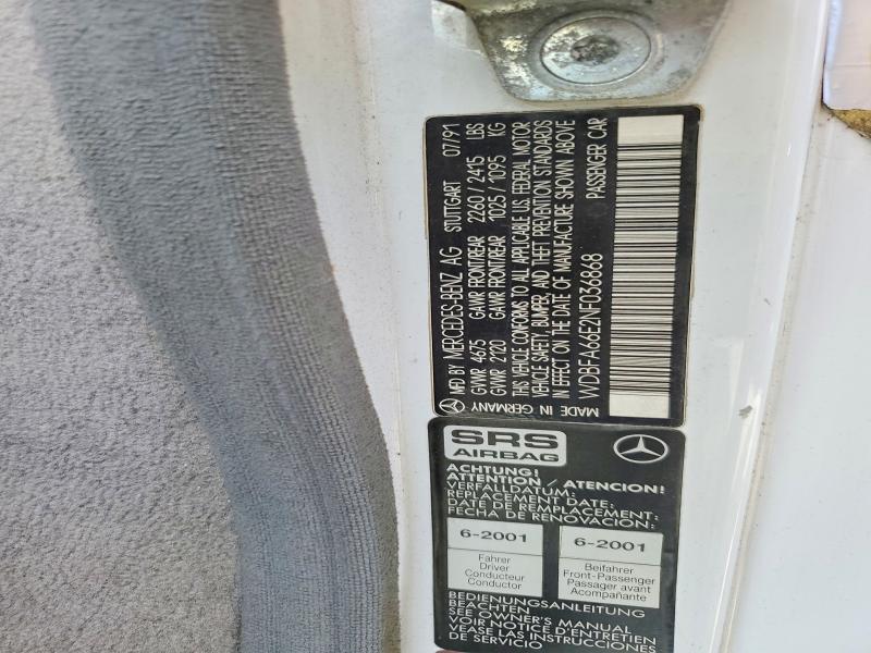 Продаж на аукціоні авто 1992 Mercedes Benz 500, vin: WDBFA66E2NF036868, номер лоту: 53427096