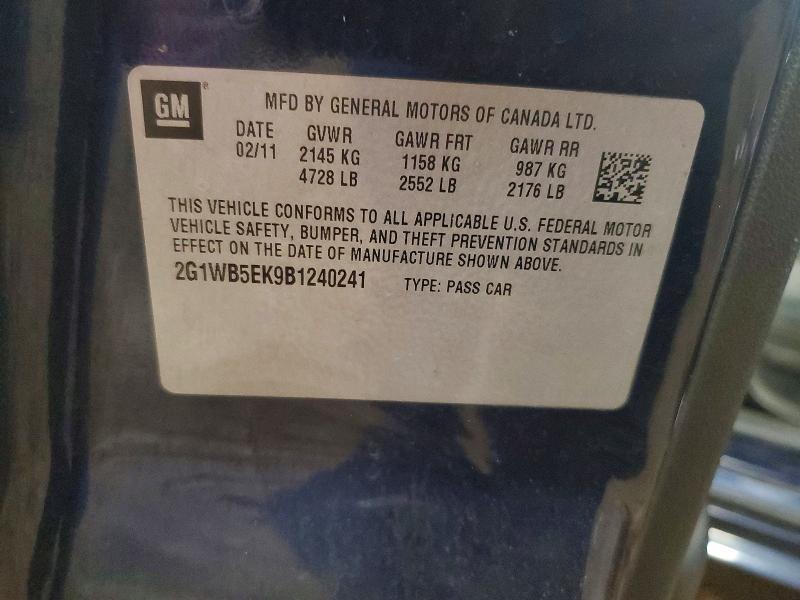 Продаж на аукціоні авто 2011 Chevrolet Impala, vin: 2G1WB5EK9B1240241, номер лоту: 54589716