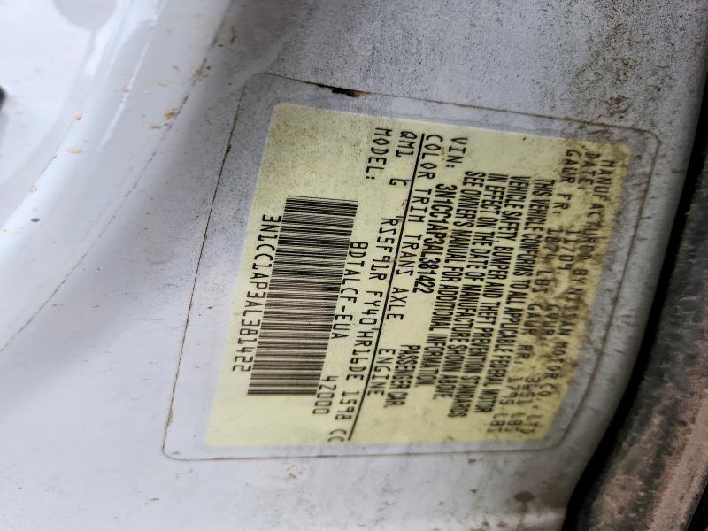 2010 Nissan Versa მანქანა იყიდება აუქციონზე, vin: 3N1CC1AP3AL381422, აუქციონის ნომერი: 53464606