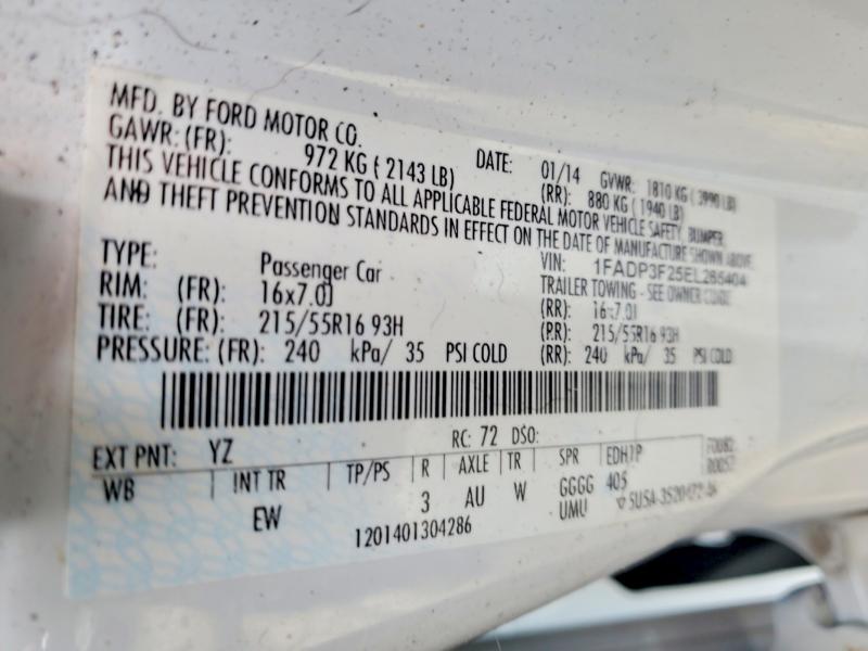 Auction sale of the 2014 Ford Focus, vin: 1FADP3F25EL265404, lot number: 52263006