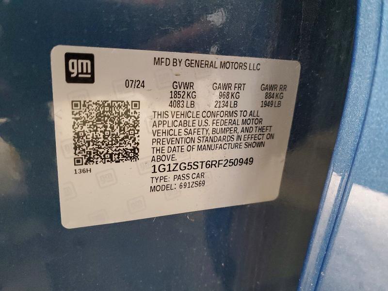 Продажа на аукционе авто 2024 Chevrolet Malibu, vin: 1G1ZG5ST6RF250949, номер лота: 54399446